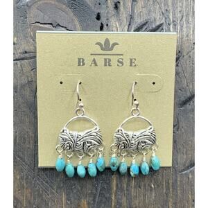 Barse Vine Earrings- Turquoise- Silver- NWT